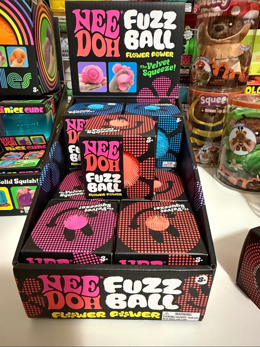 NeeDoh Fuzz Ball - Flower Power BUNDLE (Set of 9 + Box)